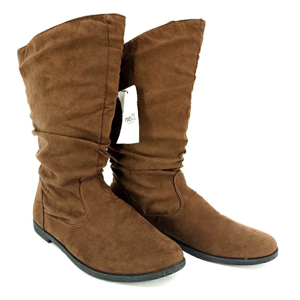 Rue 21 Size 6/7 Brown Vegan Pull on Boot NWT - Picture 2 of 9
